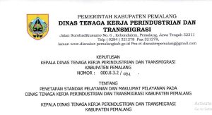 Penetapan Standar pelayanan publik dan maklumat pelayanan 